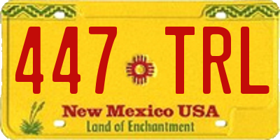 NM license plate 447TRL