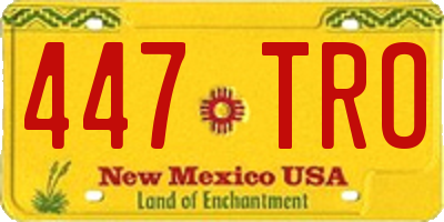 NM license plate 447TRO