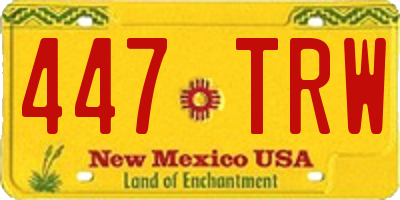 NM license plate 447TRW