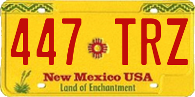 NM license plate 447TRZ