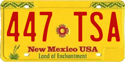 NM license plate 447TSA
