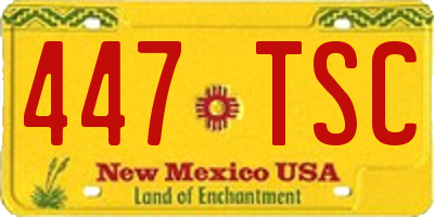 NM license plate 447TSC