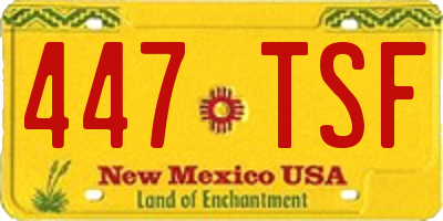 NM license plate 447TSF
