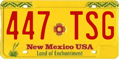NM license plate 447TSG