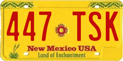 NM license plate 447TSK