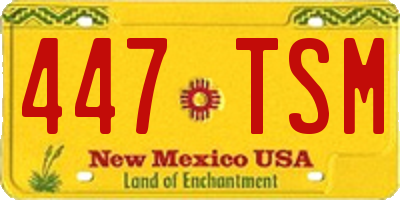 NM license plate 447TSM
