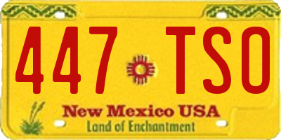 NM license plate 447TSO