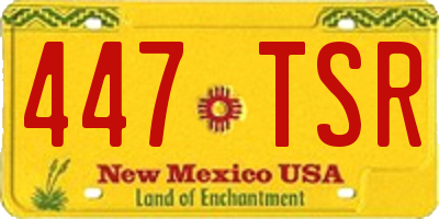 NM license plate 447TSR
