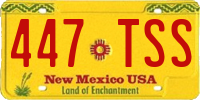 NM license plate 447TSS