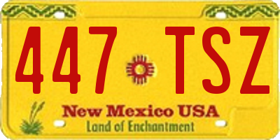 NM license plate 447TSZ