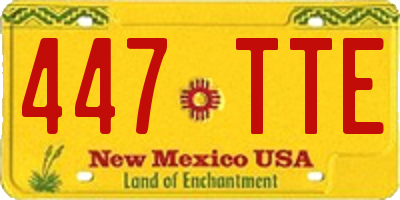 NM license plate 447TTE