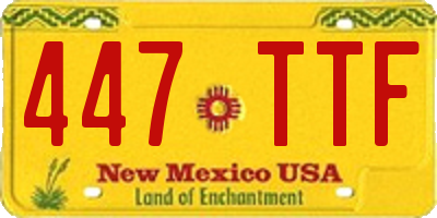 NM license plate 447TTF