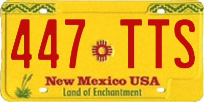 NM license plate 447TTS