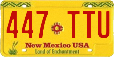 NM license plate 447TTU