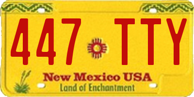 NM license plate 447TTY