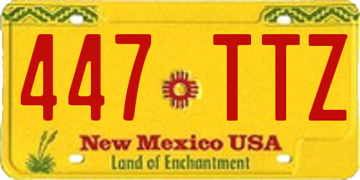 NM license plate 447TTZ