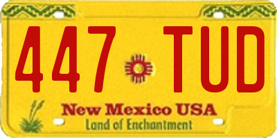 NM license plate 447TUD