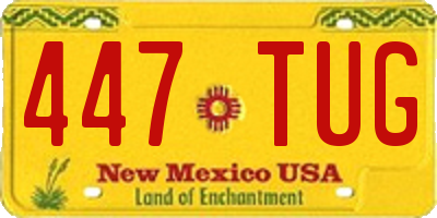 NM license plate 447TUG