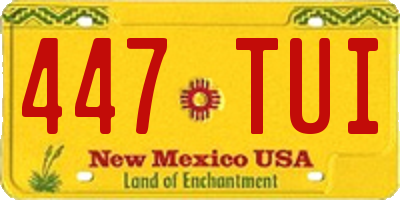 NM license plate 447TUI