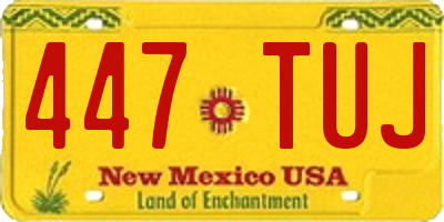 NM license plate 447TUJ