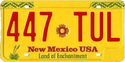 NM license plate 447TUL