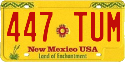 NM license plate 447TUM