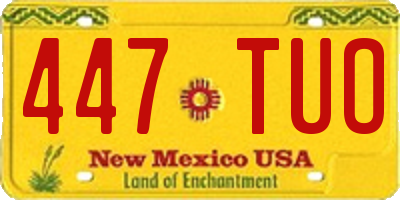 NM license plate 447TUO