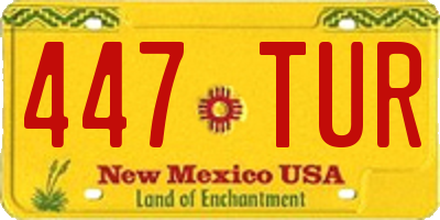 NM license plate 447TUR