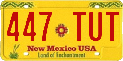 NM license plate 447TUT