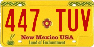 NM license plate 447TUV