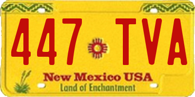 NM license plate 447TVA