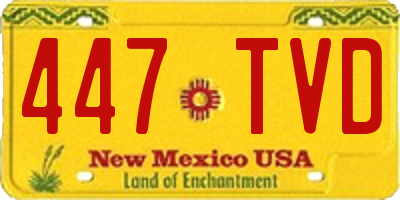 NM license plate 447TVD