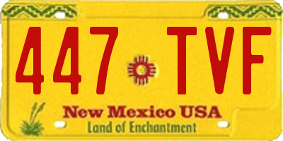 NM license plate 447TVF