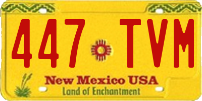 NM license plate 447TVM