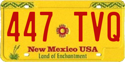 NM license plate 447TVQ