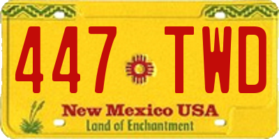 NM license plate 447TWD