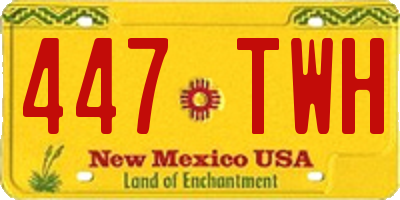 NM license plate 447TWH