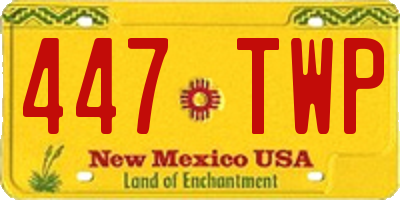 NM license plate 447TWP