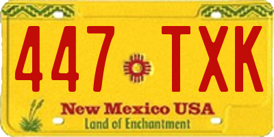 NM license plate 447TXK
