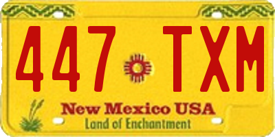 NM license plate 447TXM