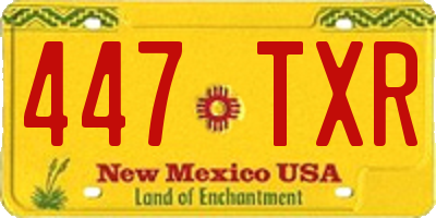 NM license plate 447TXR