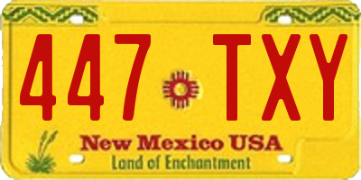 NM license plate 447TXY