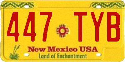 NM license plate 447TYB