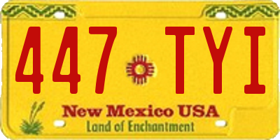 NM license plate 447TYI