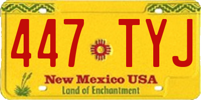 NM license plate 447TYJ