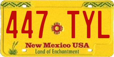 NM license plate 447TYL
