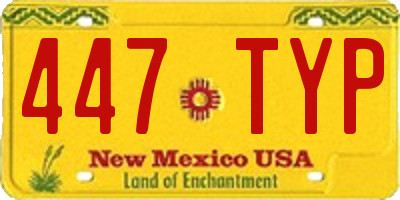 NM license plate 447TYP