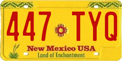 NM license plate 447TYQ