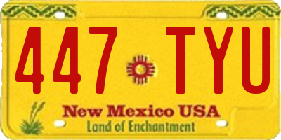 NM license plate 447TYU