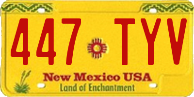 NM license plate 447TYV